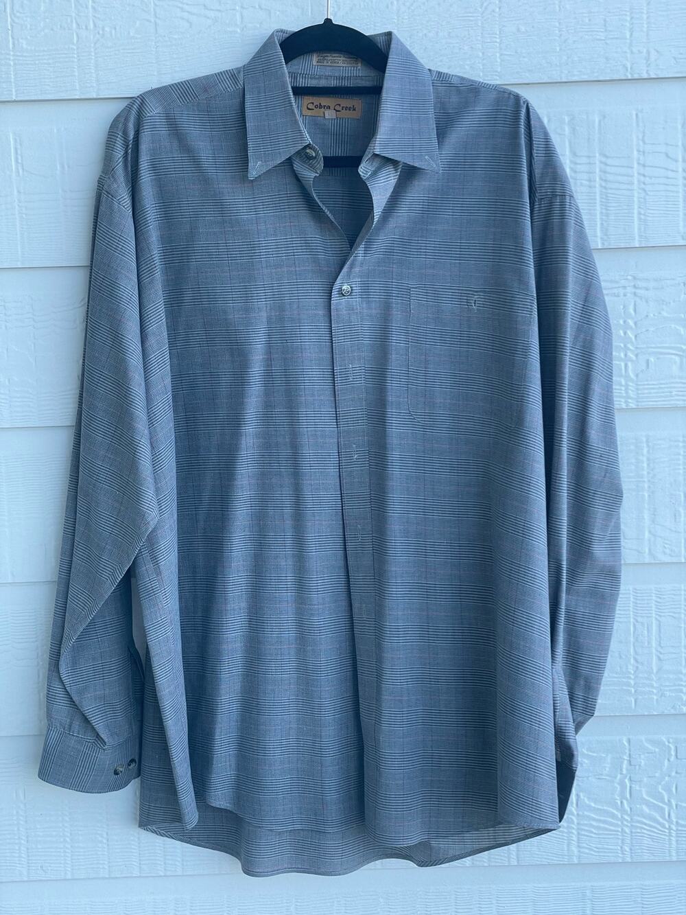 Cobra Creek Men's dark Gray  plaid button up shirt XLT